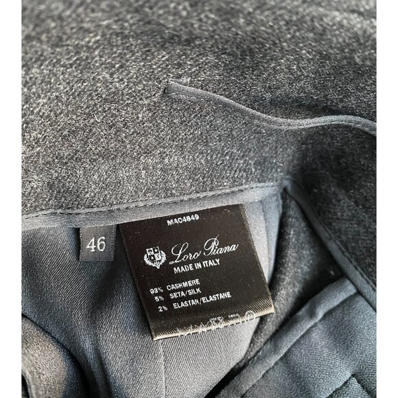 Loro Piana Wide Leg Pleated Grey Cashmere Trousers, size 46IT. - Picture 7 of 7